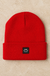 Smiley Face Patch Beanie in ruby on cream stone - LECCE catalog