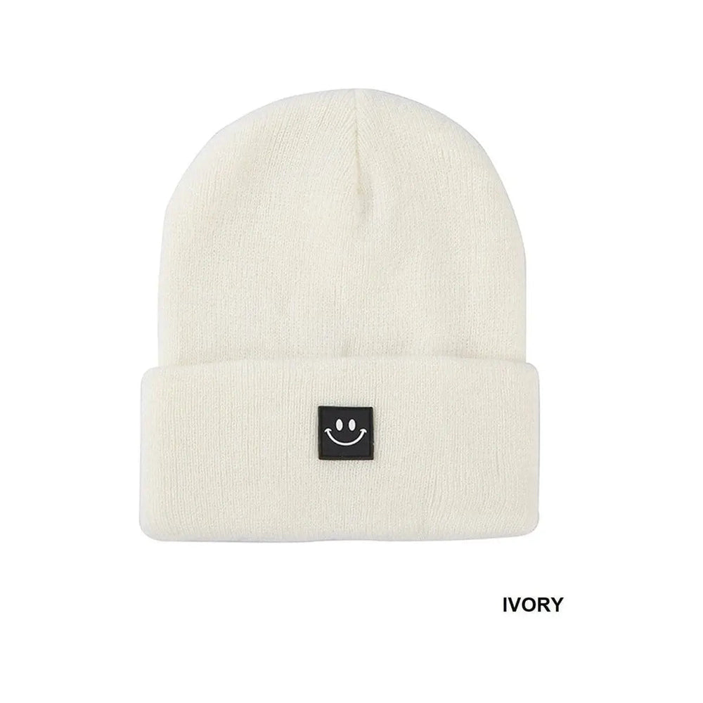 Smiley Face Patch Beanie - LECCE