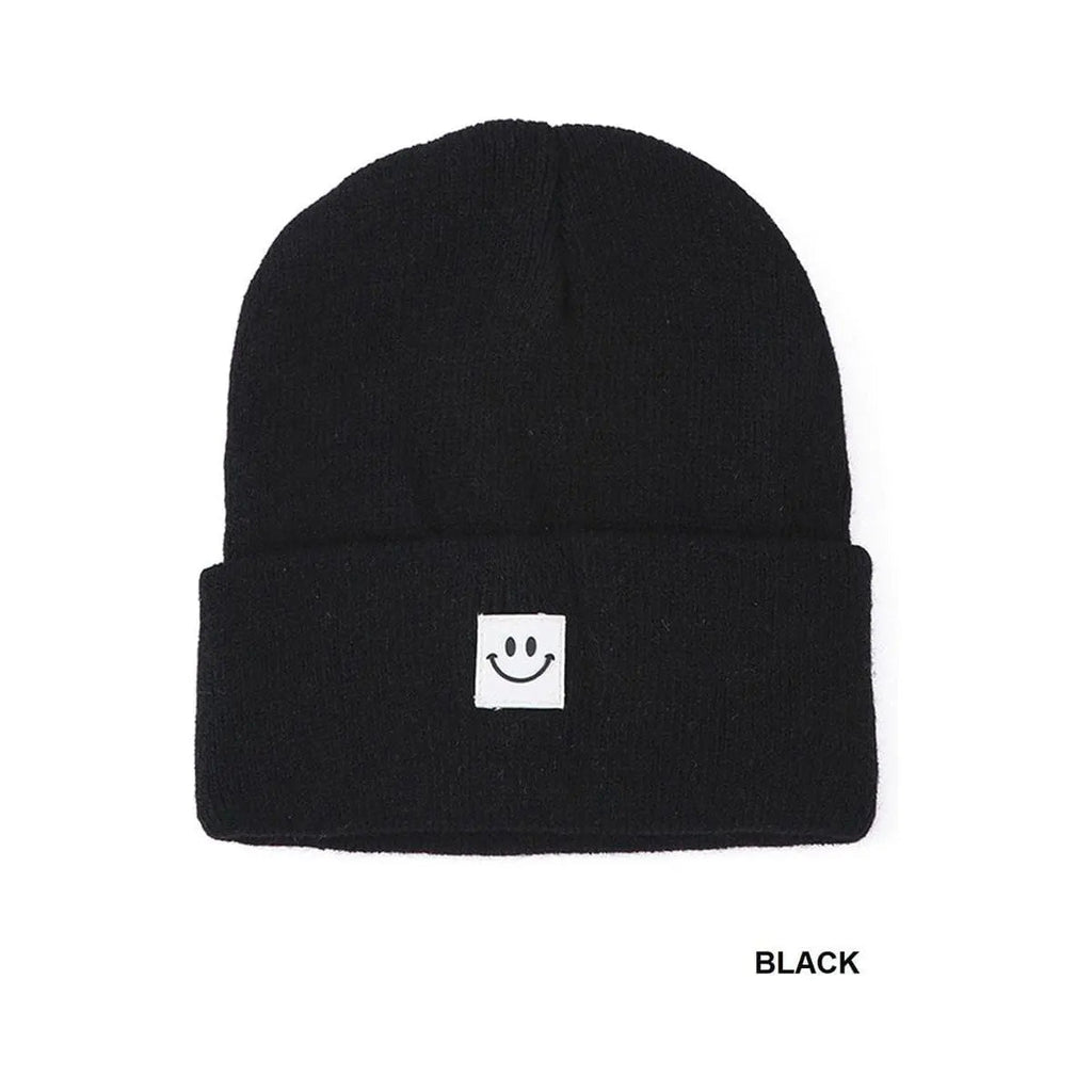 Gorro con parche de cara sonriente