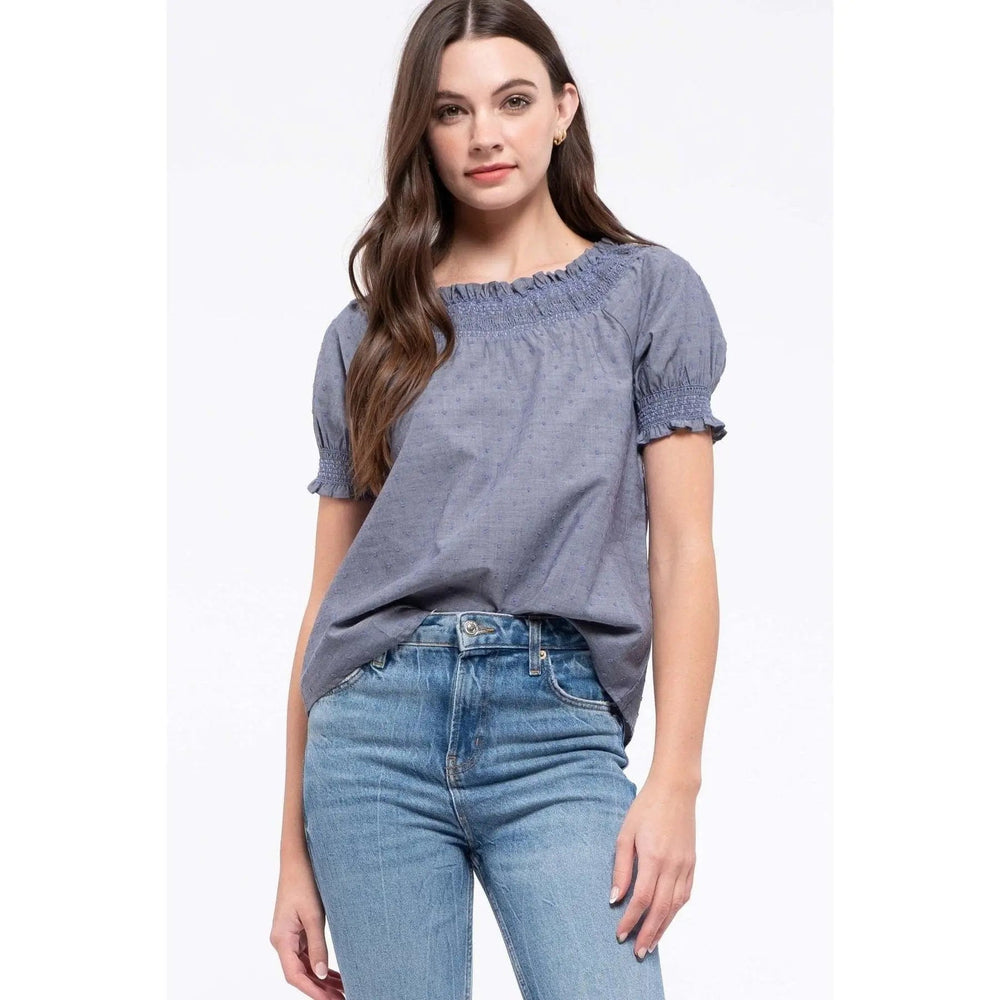 Smocked Puff Sleeve Top - LECCE