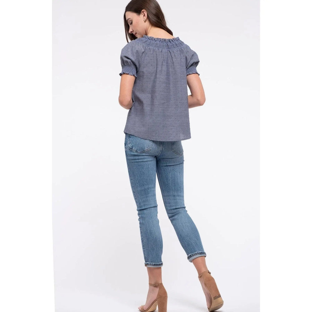 Smocked Puff Sleeve Top - LECCE