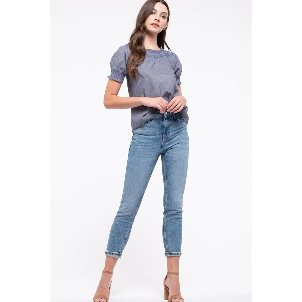 Smocked Puff Sleeve Top