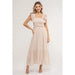 Smocked Ruffle Sleeve Midi Dress - LECCE