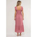 Smocked Ruffle Sleeve Midi Dress - LECCE