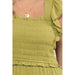 Smocked Ruffle Sleeve Midi Dress - LECCE
