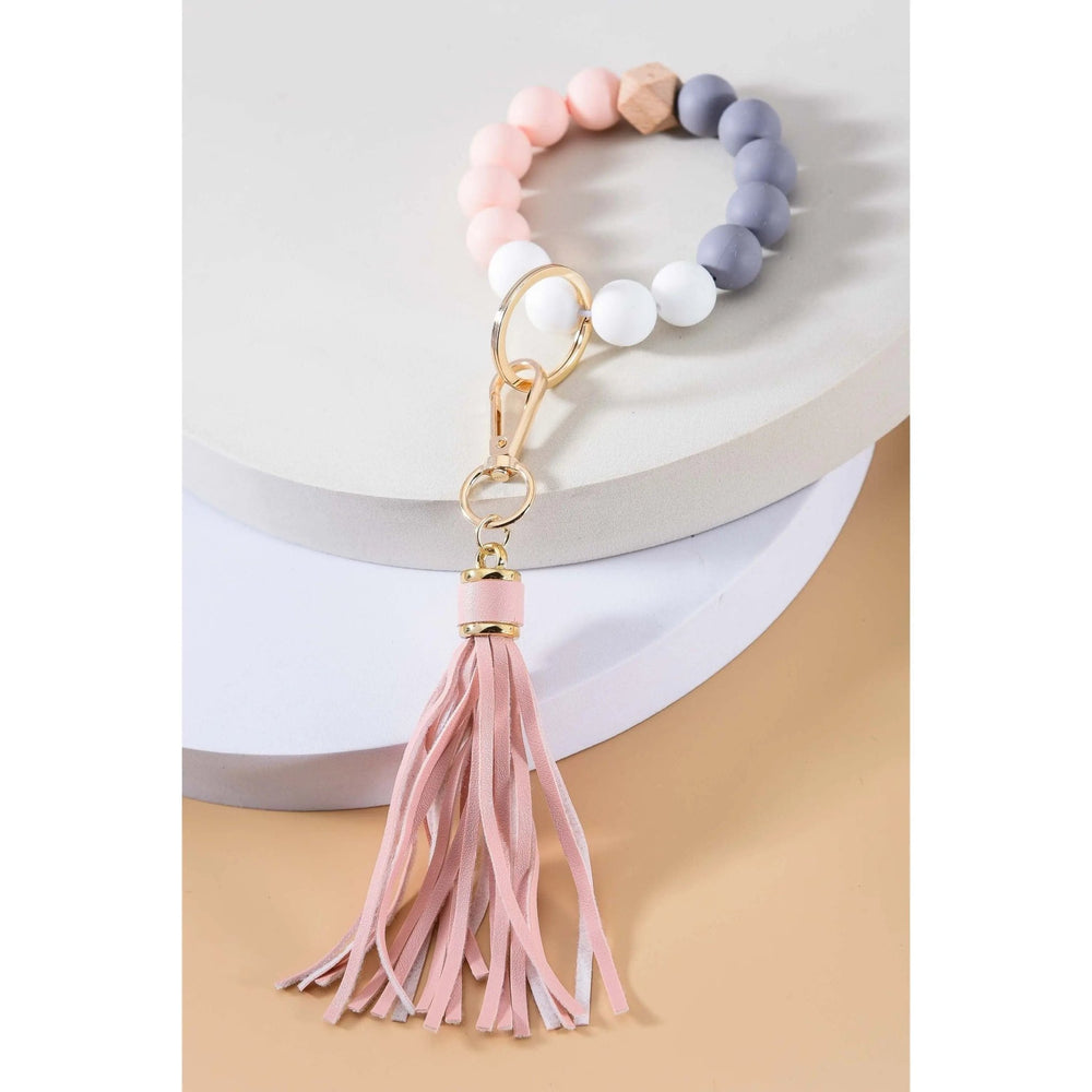 Softest Rubbery Bead Tassel Bracelet Key Holder - LECCE