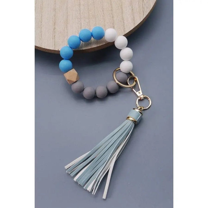 Softest Rubbery Bead Tassel Bracelet Key Holder - LECCE