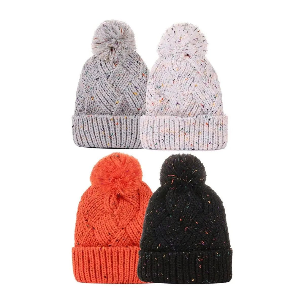 Gorro con pompones moteados