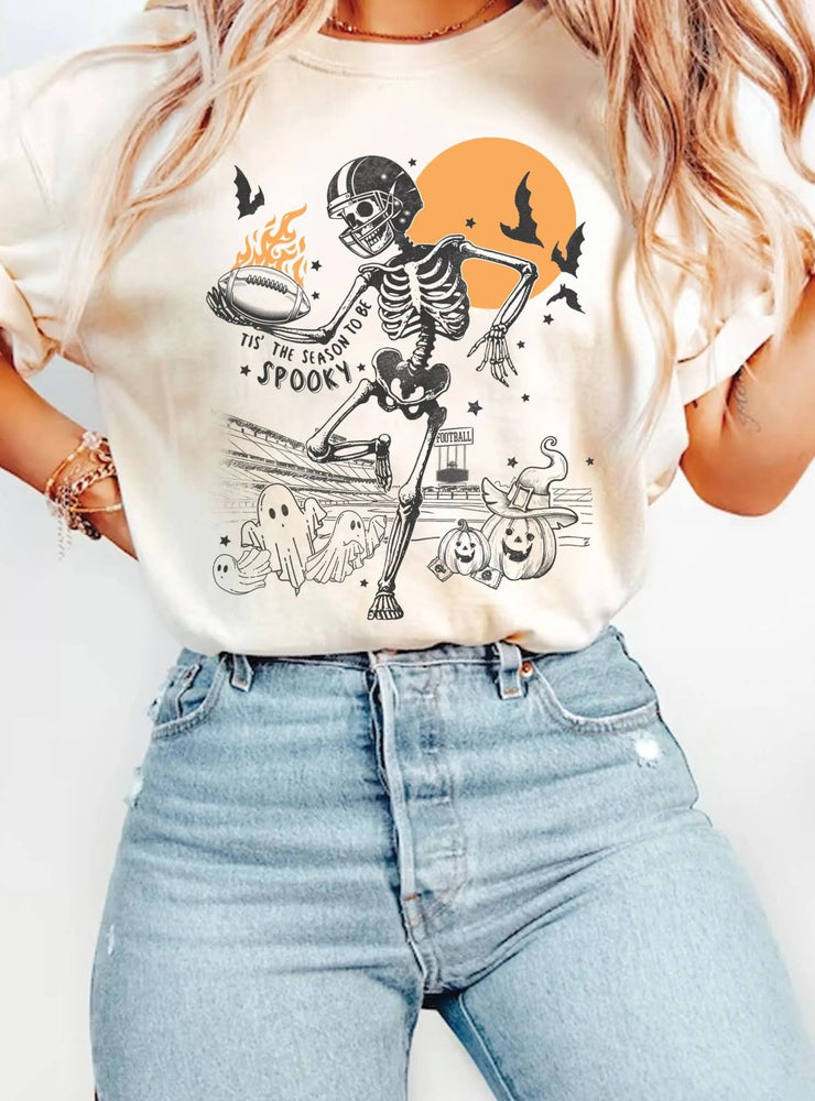 SPOOKY SKELETON FOOTBALL GRAPHIC T - SHIRT - LECCE