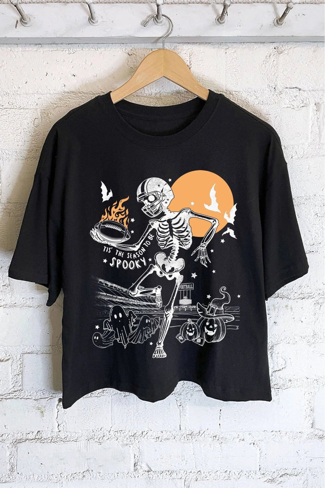 Spooky Skeleton Football Long Crop Top - LECCE