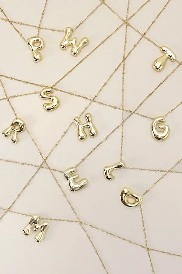 Stainless Steel Balloon Initial Necklace - LECCE