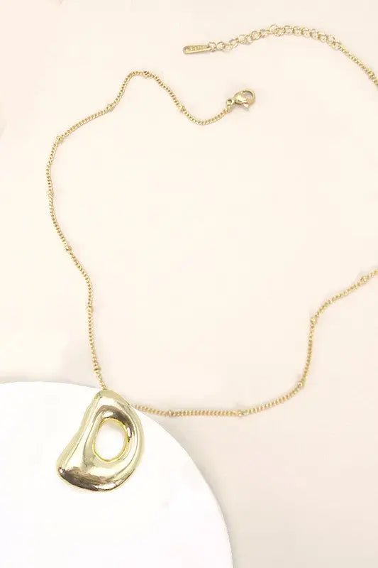 Stainless Steel Balloon Initial Necklace - LECCE