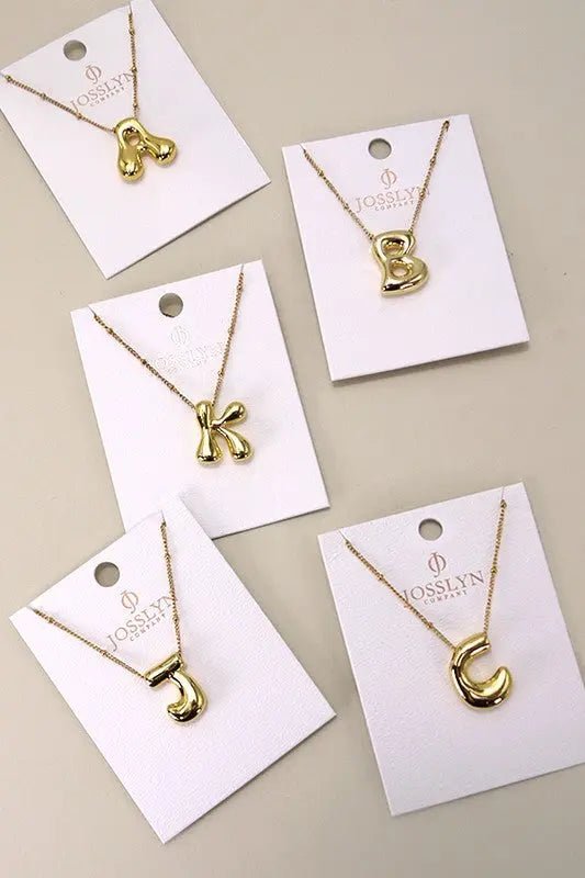 Stainless Steel Balloon Initial Necklace - LECCE