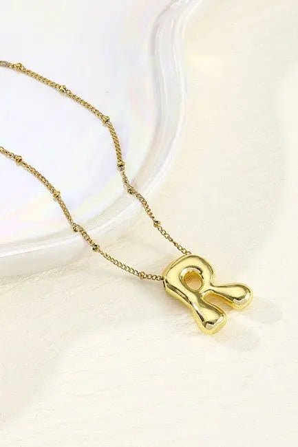 Stainless Steel Balloon Initial Necklace - LECCE