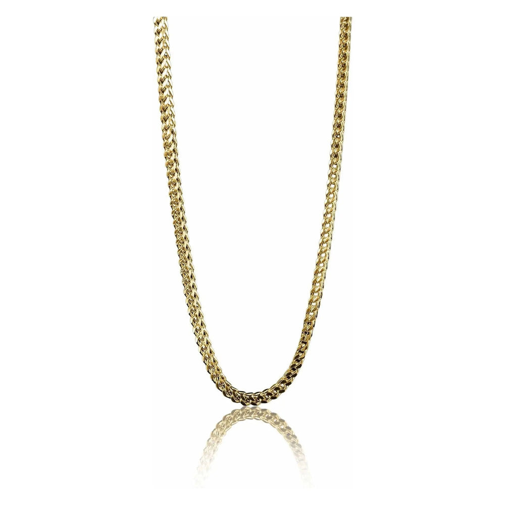 Stainless Steel Franco Wheat Chain Necklace 8mm - LECCE