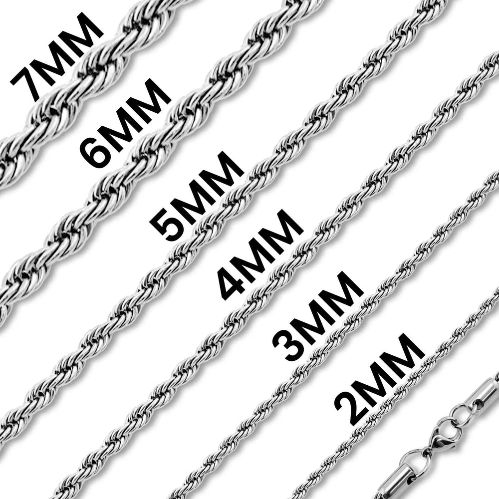 Stainless Steel Rope Chain Necklace - LECCE
