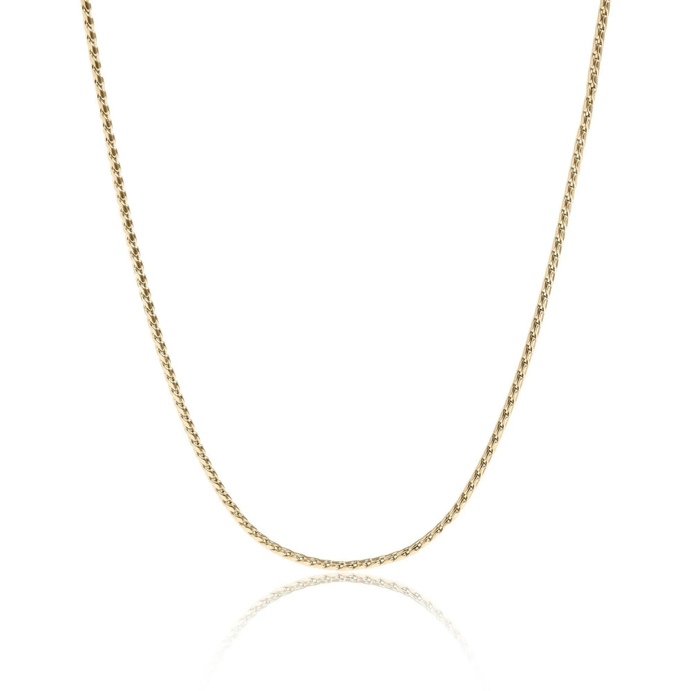Stainless Steel Twisted Round Link Chain Necklace - LECCE