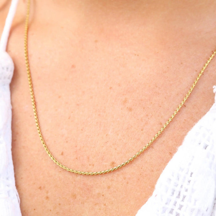 Stainless Steel Twisted Round Link Chain Necklace - LECCE