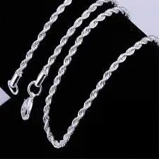 Sterling Silver 3MM Rope Chain Necklace - LECCE