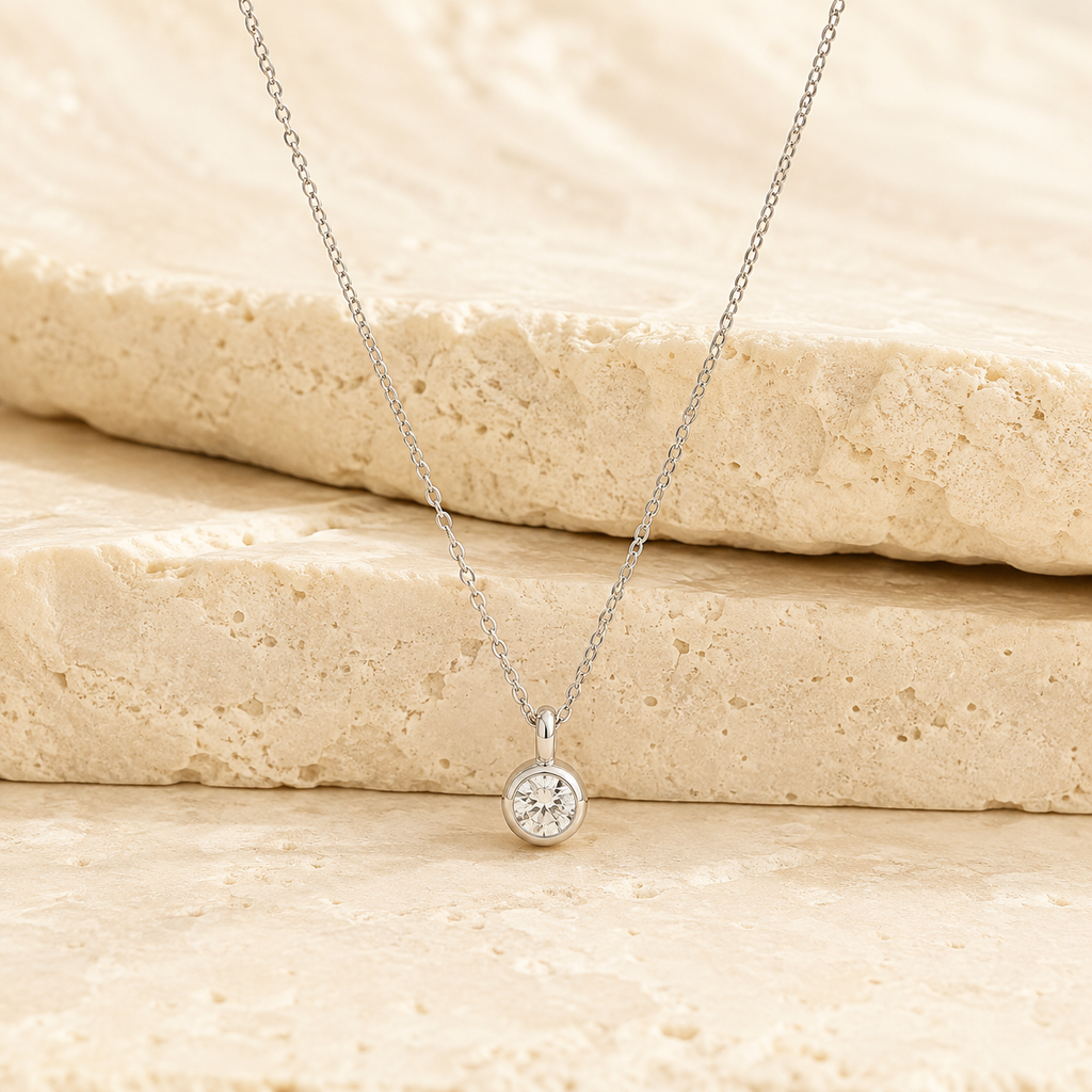 Sterling Silver Curly Heart Necklace