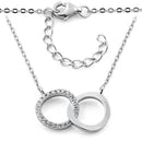Sterling Silver Double Halo Necklace