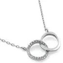 Sterling Silver Double Halo Necklace - LECCE