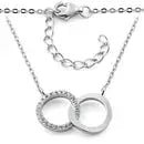 Sterling Silver Double Halo Necklace - LECCE