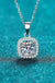 Sterling Silver Four - Prong Halo Moissanite Necklace - LECCE