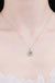 Sterling Silver Four - Prong Halo Moissanite Necklace - LECCE