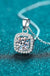 Sterling Silver Four - Prong Halo Moissanite Necklace - LECCE