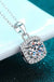 Sterling Silver Four - Prong Halo Moissanite Necklace - LECCE