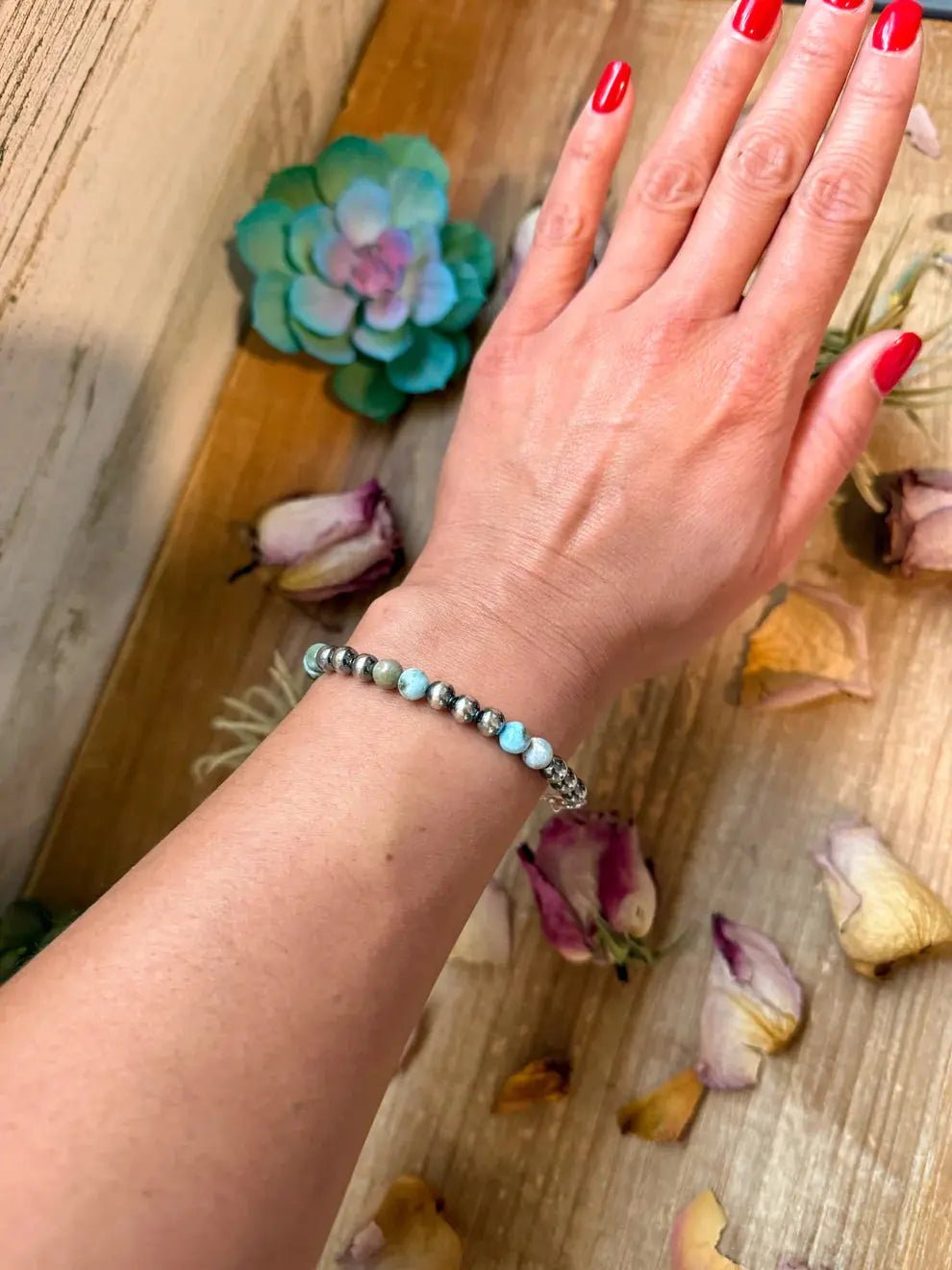 Sterling Silver & Larimar Bracelet