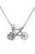 Sterling Silver Moissanite Bicycle Pendant Necklace - LECCE