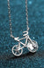 Sterling Silver Moissanite Bicycle Pendant Necklace - LECCE