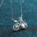 Sterling Silver Moissanite Bicycle Pendant Necklace - LECCE