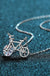 Sterling Silver Moissanite Bicycle Pendant Necklace - LECCE