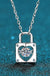 Sterling Silver Moissanite Heart Lock Charm Necklace - LECCE