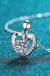 Sterling Silver Moissanite Heart Pendant Necklace - LECCE