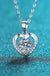 Sterling Silver Moissanite Heart Pendant Necklace - LECCE