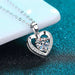 Sterling Silver Moissanite Heart Pendant Necklace - LECCE