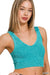 Stone Washed Ribbed Padded Tank Top - LECCE