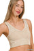 Stone Washed Ribbed Padded Tank Top - LECCE