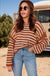 Stripe Drop Shoulder Casual Sweater - LECCE