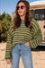 Stripe Drop Shoulder Casual Sweater - LECCE