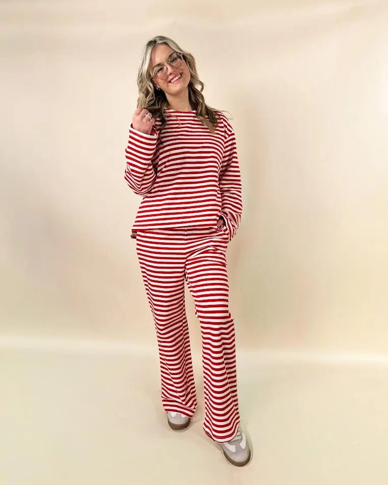 Striped Long Sleeve Top & Lounge Pants - LECCE