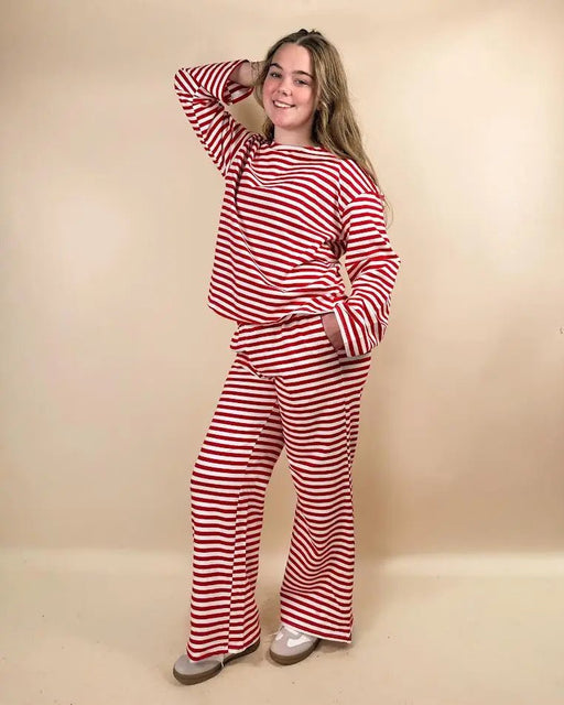 Striped Long Sleeve Top & Lounge Pants - LECCE