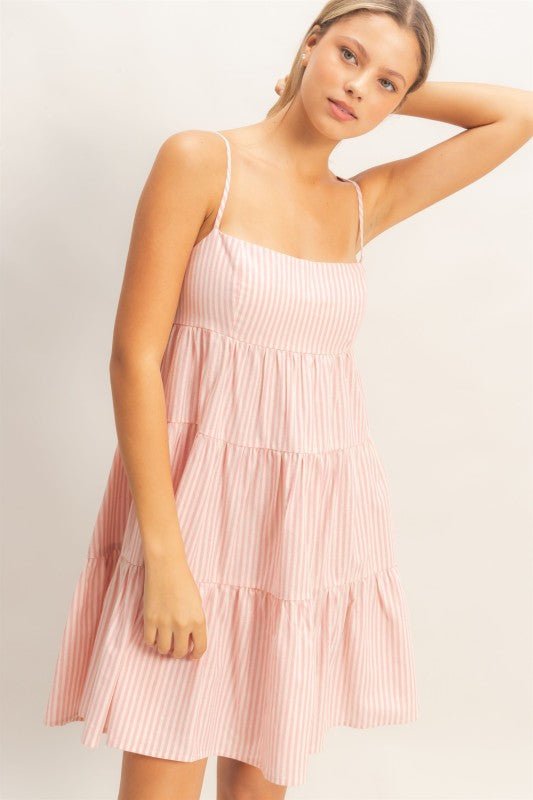 Striped Sleeveless A-line Dress
