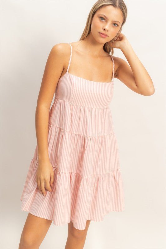 Striped Sleeveless A-line Dress