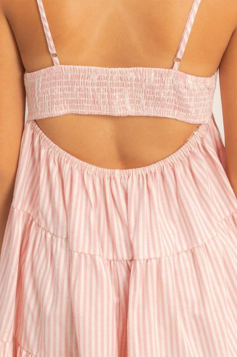 Striped Sleeveless A - line Dress - LECCE