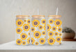 Sunflowers | 20 oz Glass Tumbler with Bamboo Lid & Straw - LECCE